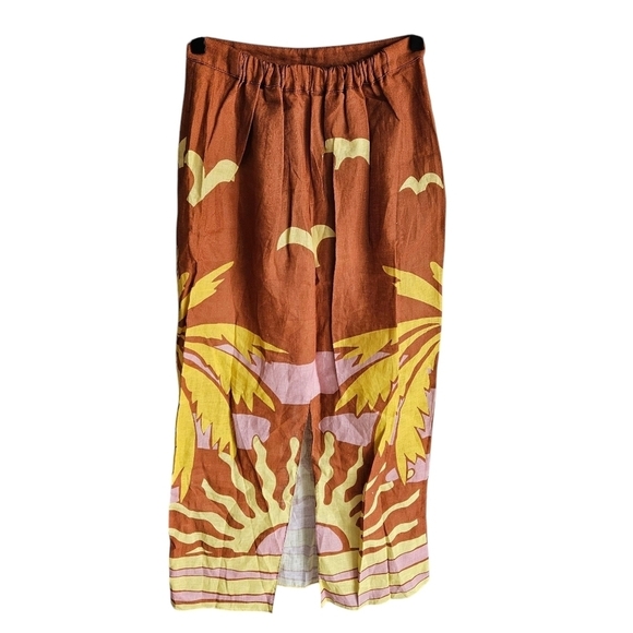 Cala de la Cruz Orange Magda Midi Pencil Skirt NWT - Picture 3 of 14